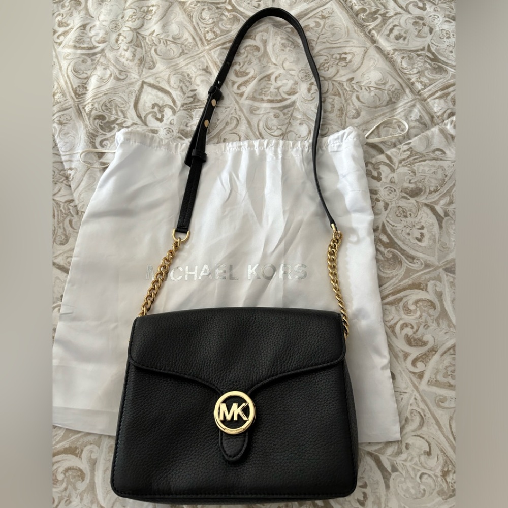 Michael Kors black leather shoulder/crossbody bag